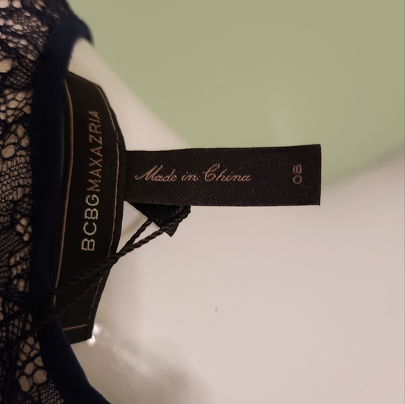 Navy Blue "Ariel" BCBG Max Azria Lace Evening Gown - Size 8 (Eight) - Picture 3 of 6